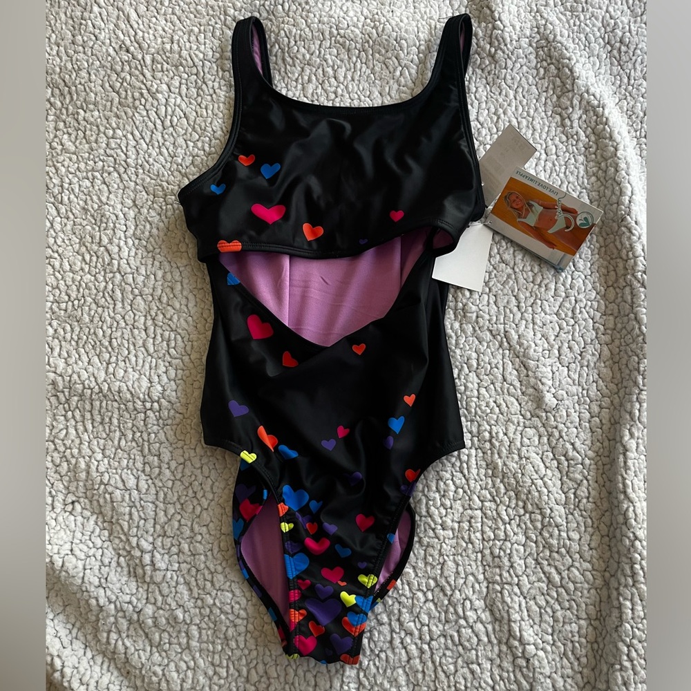 NWT - Limeapple Swim - Front Cutout One-piece Girls Size 14 Bathing Suit